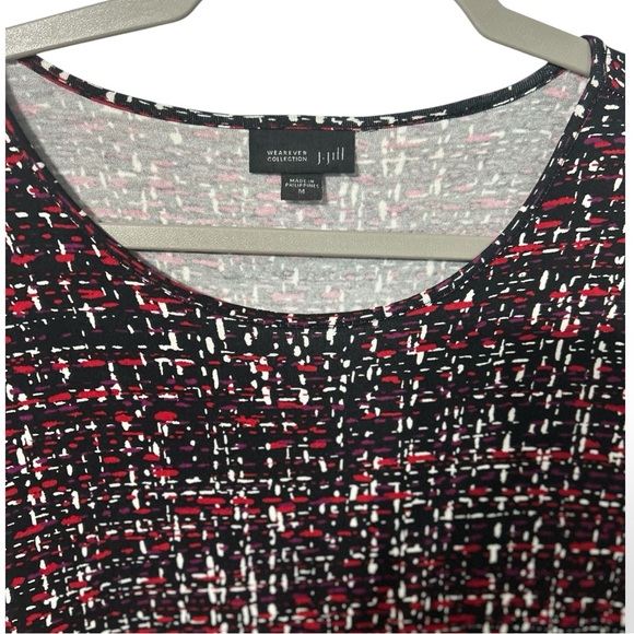 J. Jill Women's Crew Neck Patterned Pleated Detail Size Medium - Picture 4 of 4